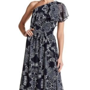 Vince Camuto One-Shoulder Floral Maxi Dress size 6
